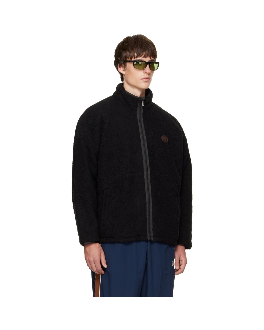 Willy Chavarria Black Reversible 'Willy' Fleece Jacket for men