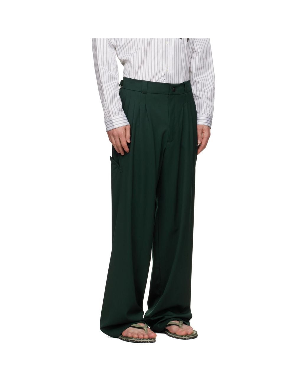 Kiko Kostadinov Green Andras Formal Trousers for men
