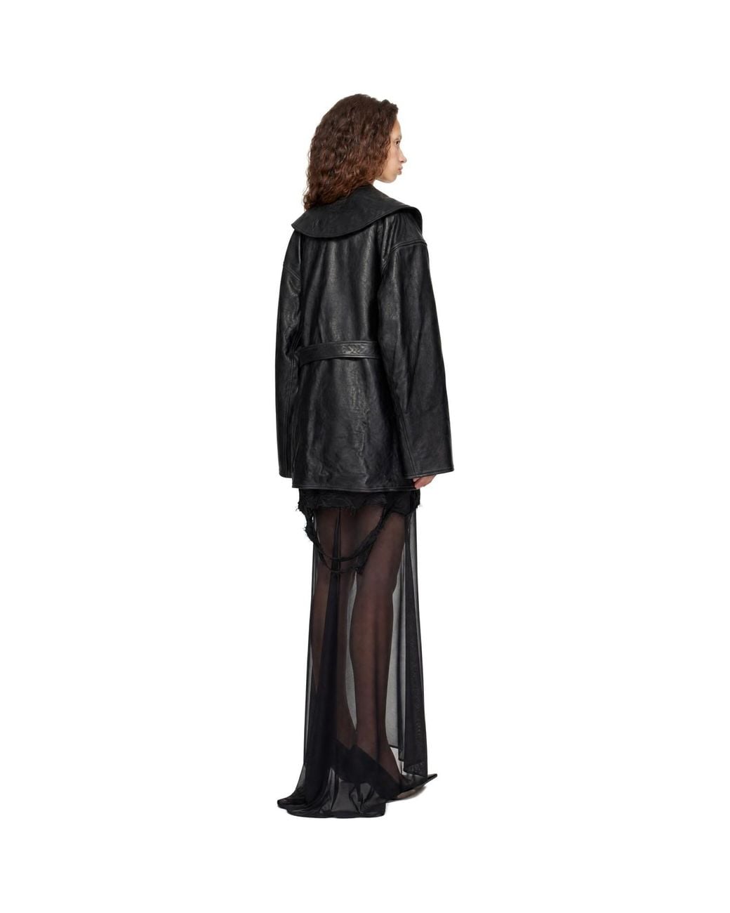 Balenciaga Black High Collar Soft Matte Leather Jacket