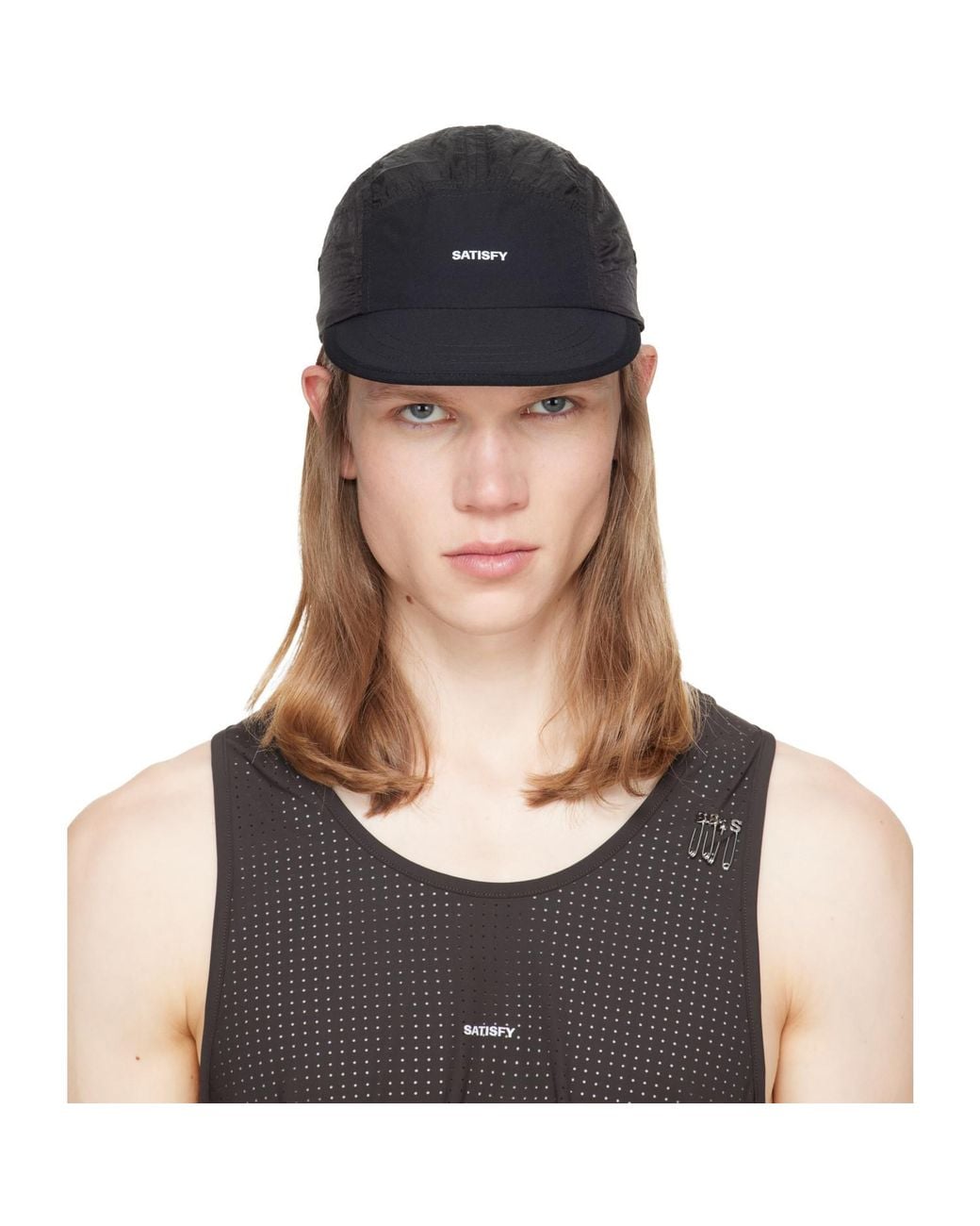 Satisfy Black Rippy Trail Cap for men