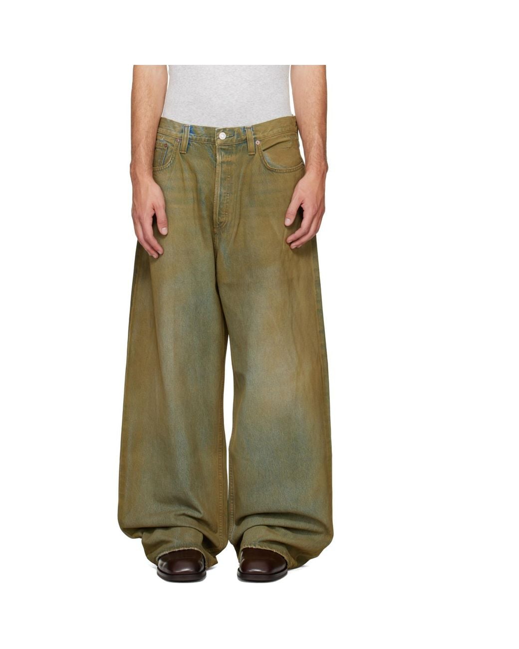Agolde Green Bagley Rounded Baggy Jeans for men