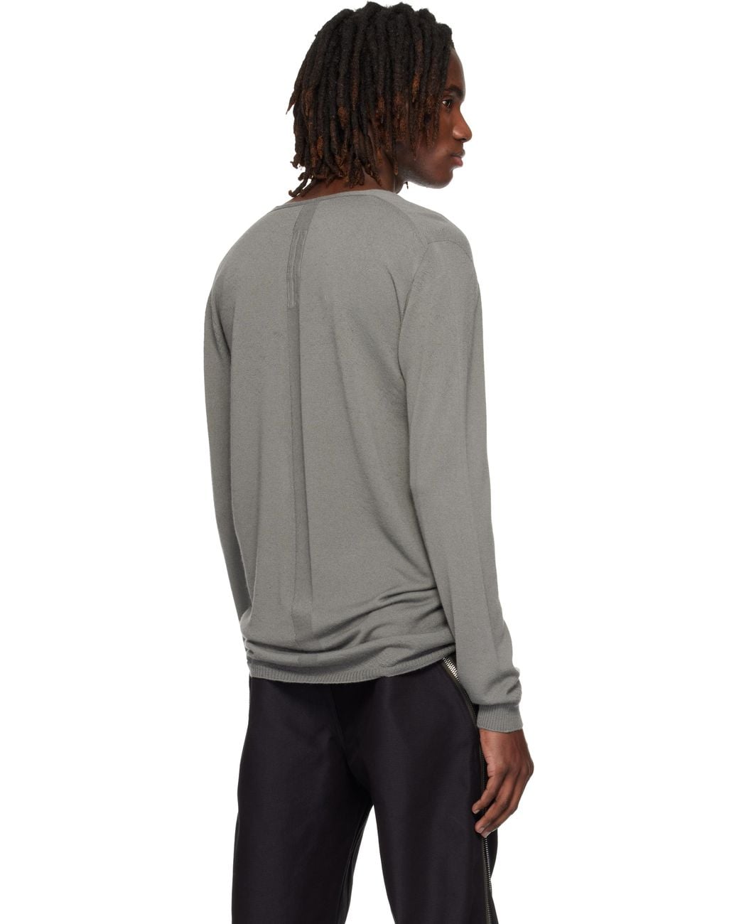 メンズ Rick Owens グレー Temple Oversize Extreme V Neck セーター Black