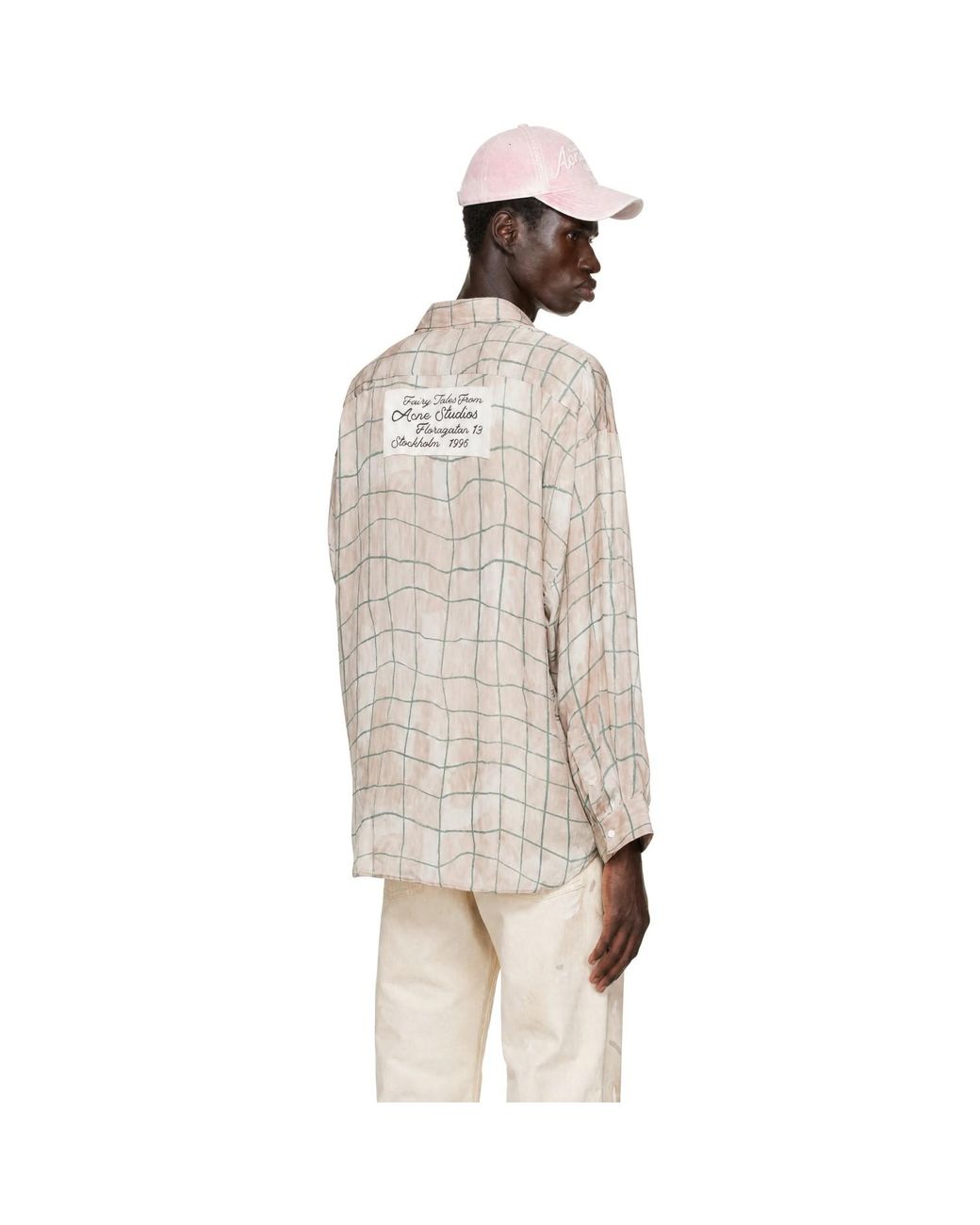 Acne Natural Checkered Shirt for men