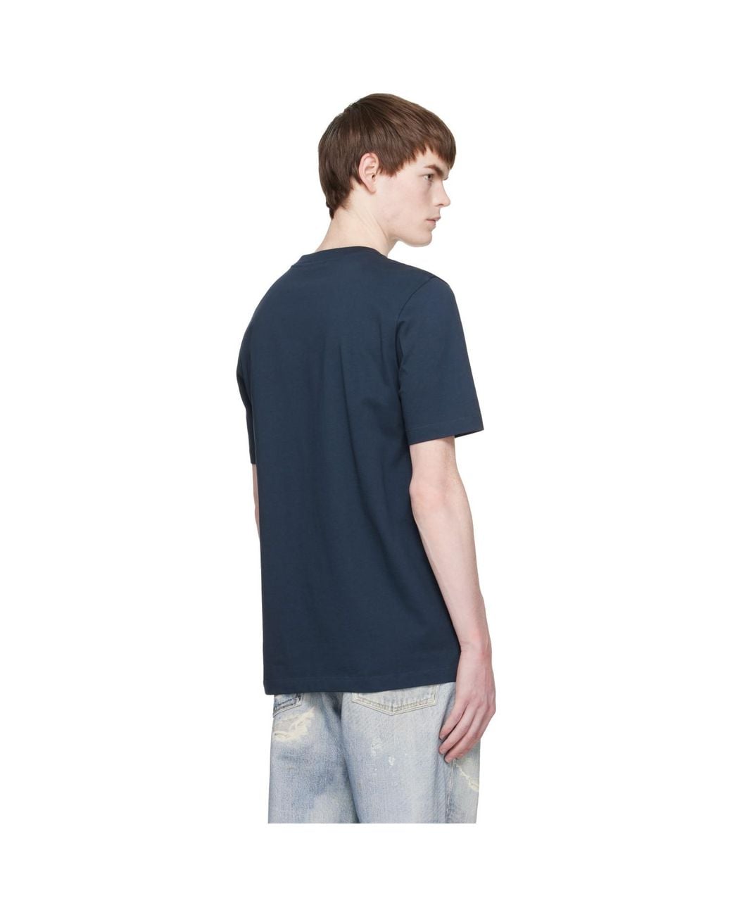 Marni Blue Cotton Frame Logo Print' T-Shirt for men