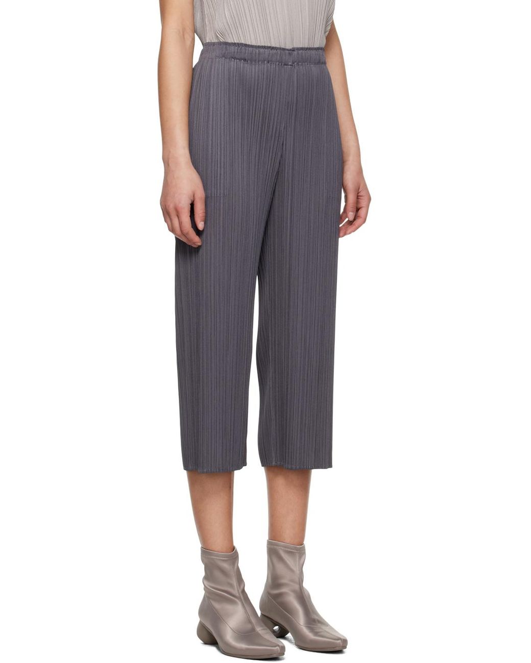 Pleats Please Issey Miyake Monthly Colors May Trousers in Black
