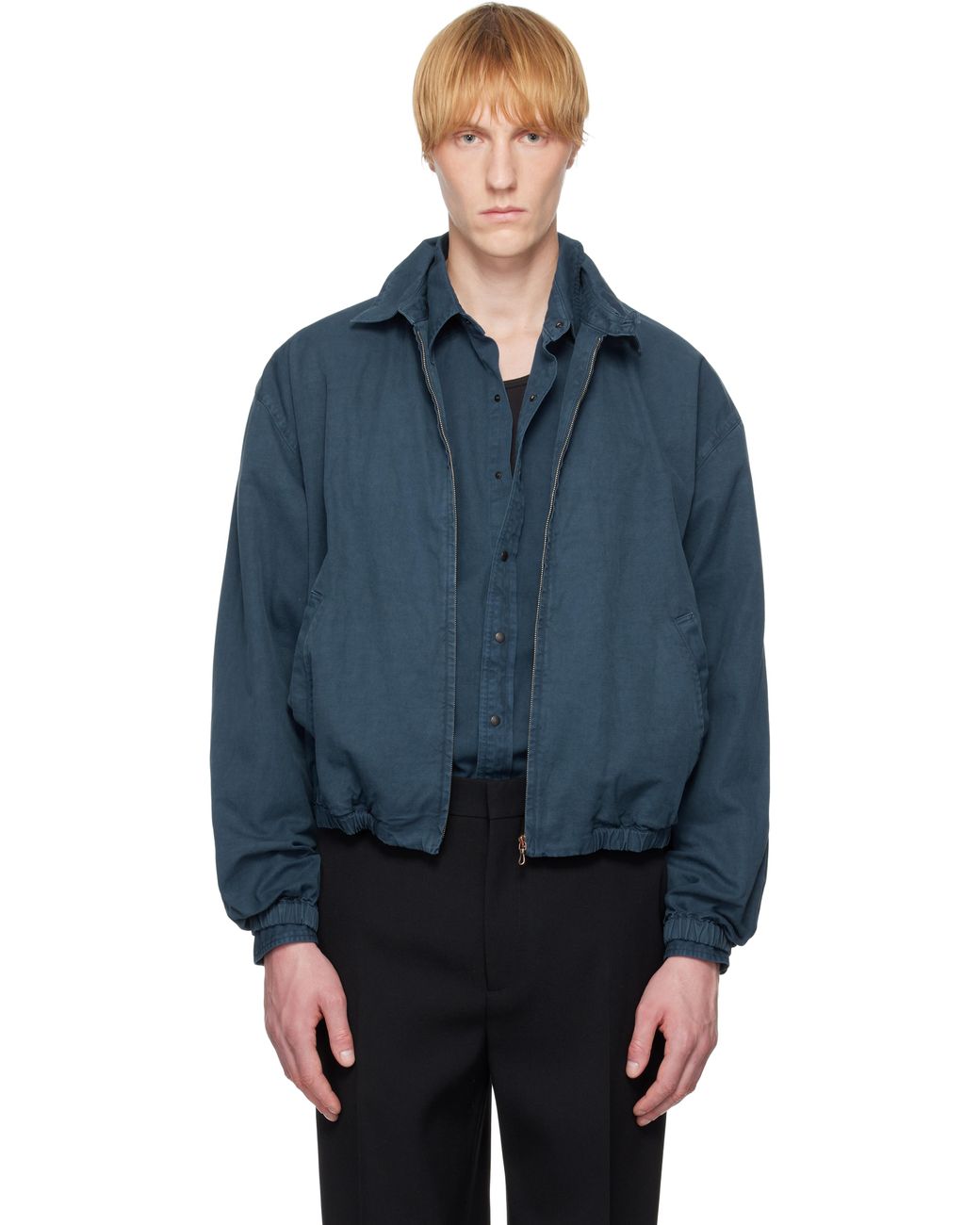 ジャケット Auralee Jackets Blue AURALEE Product Dyed Finx Gabardine Swing Jacket in Blue for