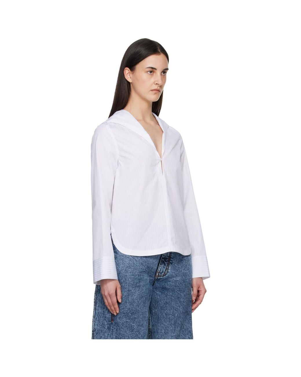 Alaïa White Hooded Poplin Shirt