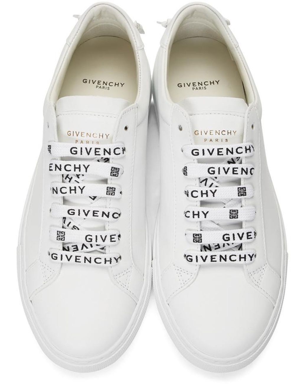 【関税＆送料込み】Givenchy 'Lace Up' Sneakers Givenchy White Leather Urban Street Logo Lace Up Sneakers