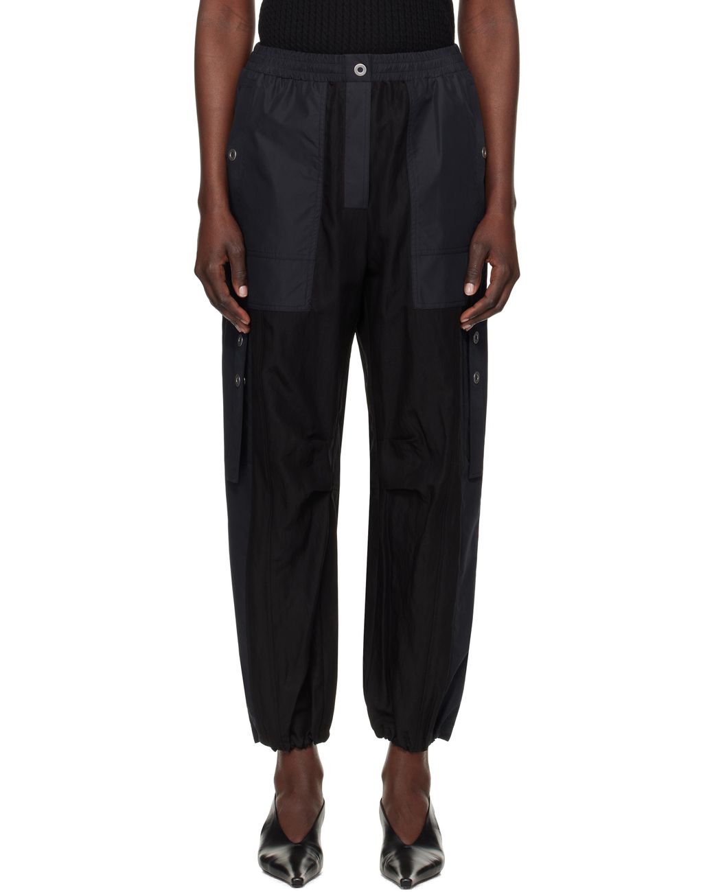 【3.1 Phillip Lim】ブラック＆ネイビー コンボ カーゴパンツ 3.1 Phillip Lim ブラック＆ネイビー コンボ カーゴパンツ