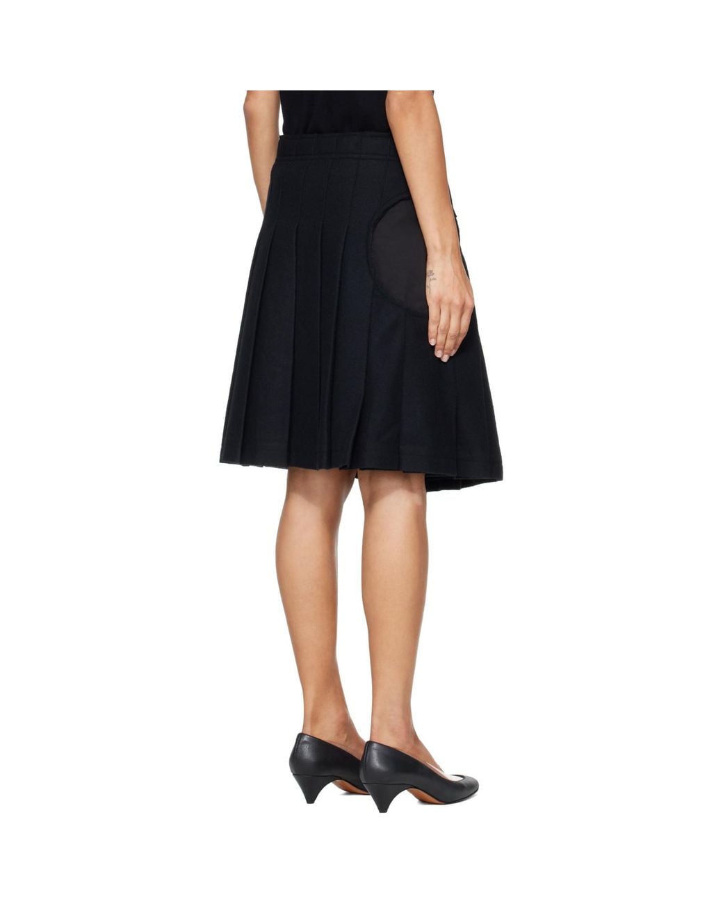 OPEN YY Black Fringed Wrap Mini Skirt