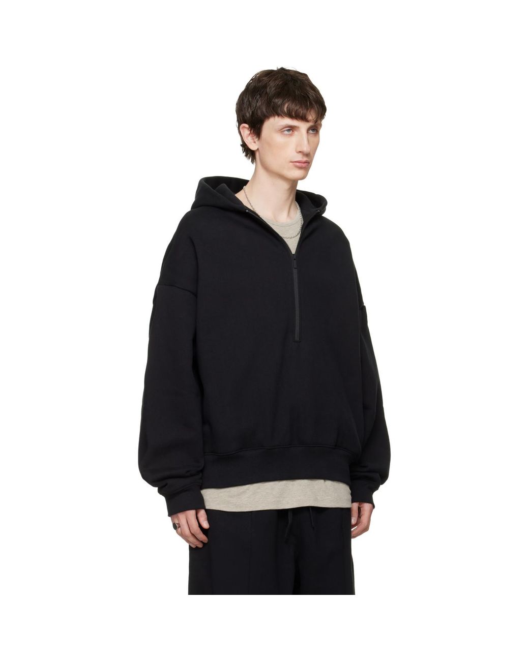 Fear Of God Black 'Property' Lounge Half Zip Hoodie for men