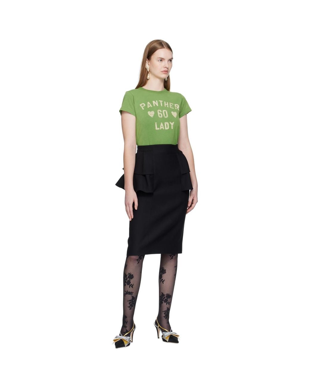 Valentino Black Crepe Couture Midi Skirt