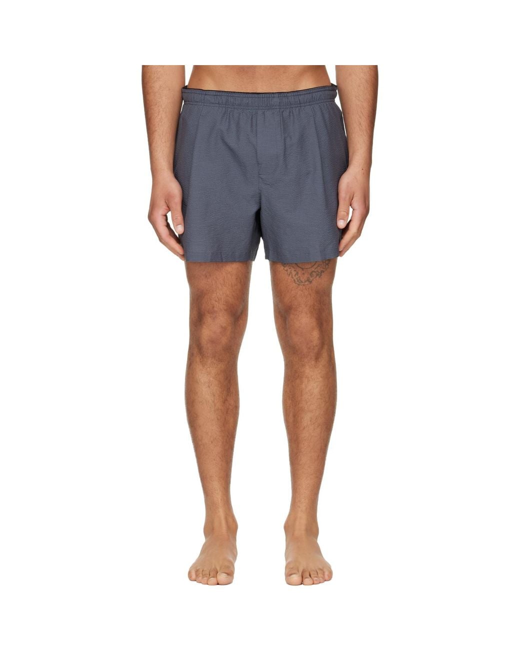 Our Legacy Blue Boxer Swim Shorts for men