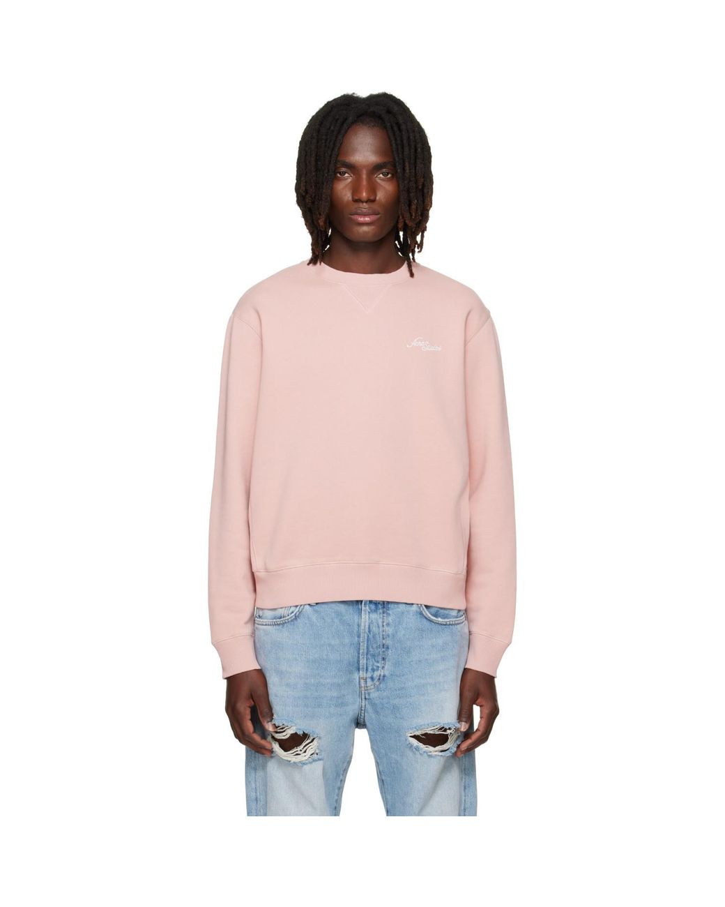 Acne Red Logo Fleece Sweatshirt for men