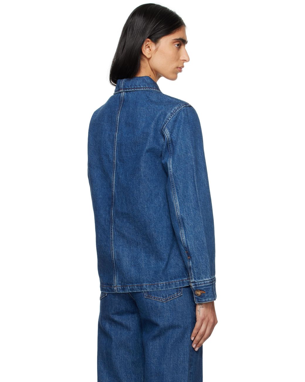 A.P.C. Silvana Logo Denim Jacket in Blue | Lyst UK