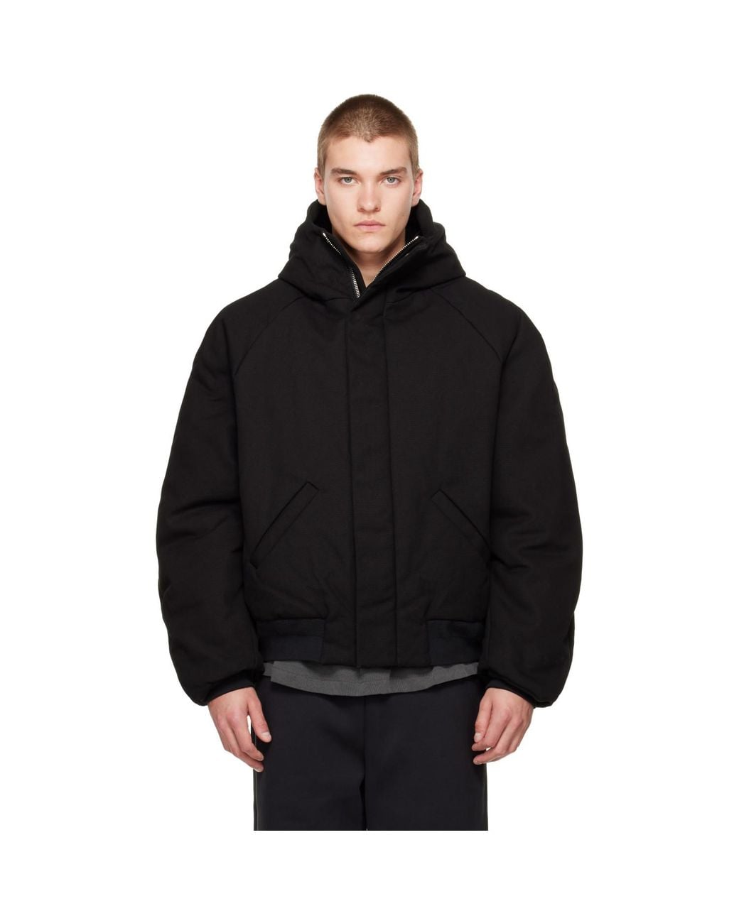 Seventh Black Orb Puffer Coat for men