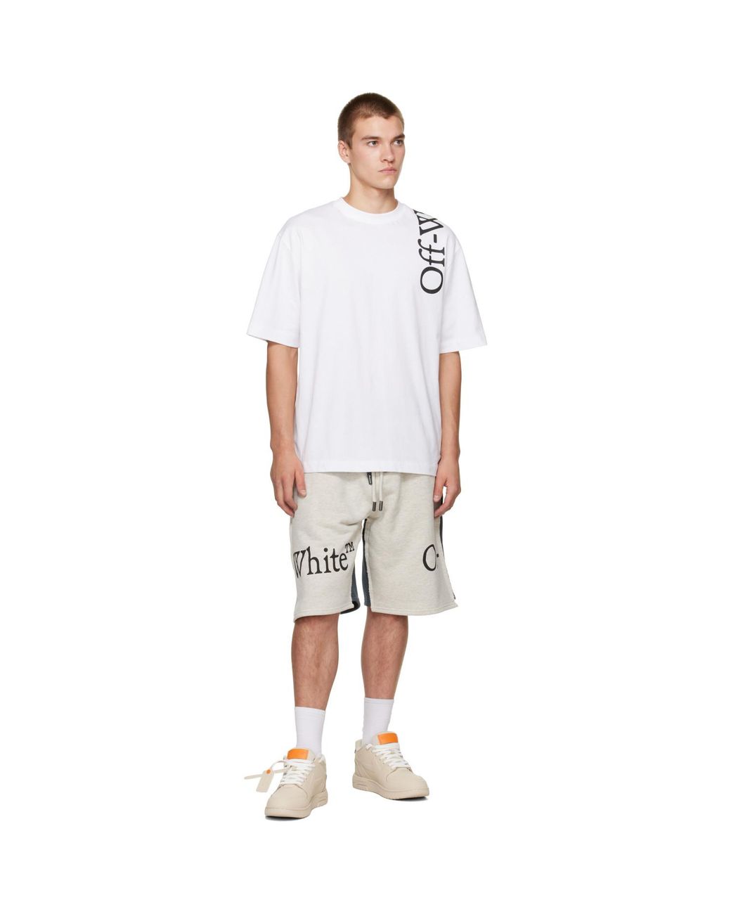 Off-White c/o Virgil Abloh Natural Bookish Scarf Skate Sweat Shorts for men
