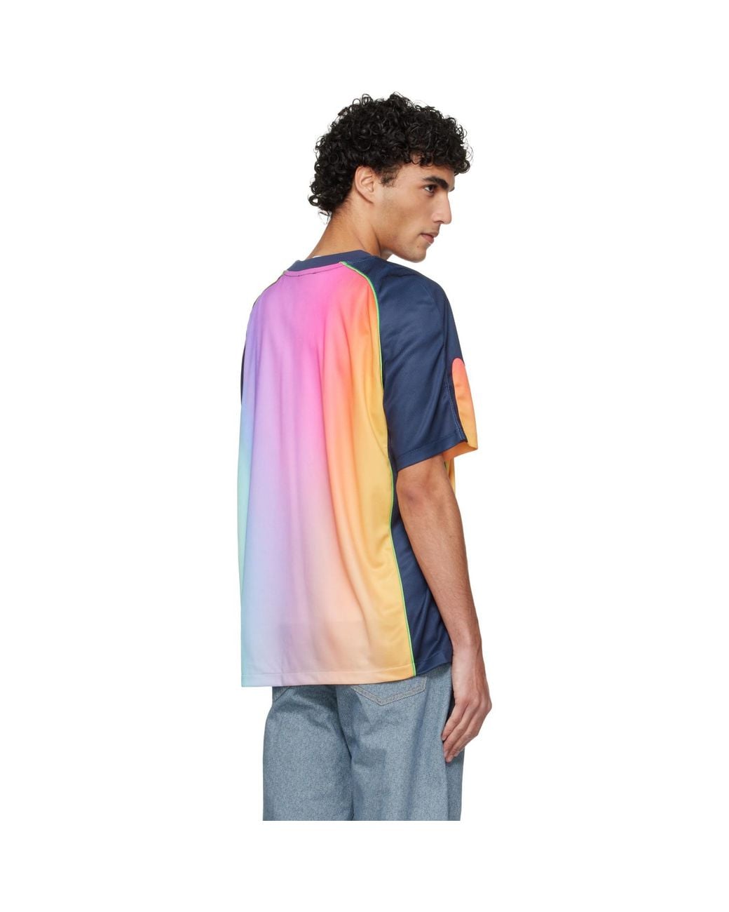 Casablanca Blue Short Sleeve Football T-Shirt for men