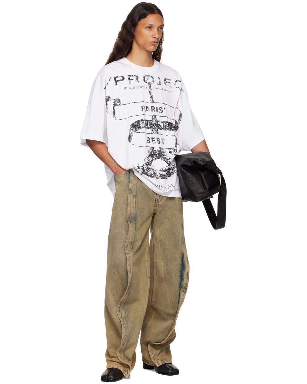 Y. Project 'Paris' Best' Pinched T-Shirt in White for Men | Lyst