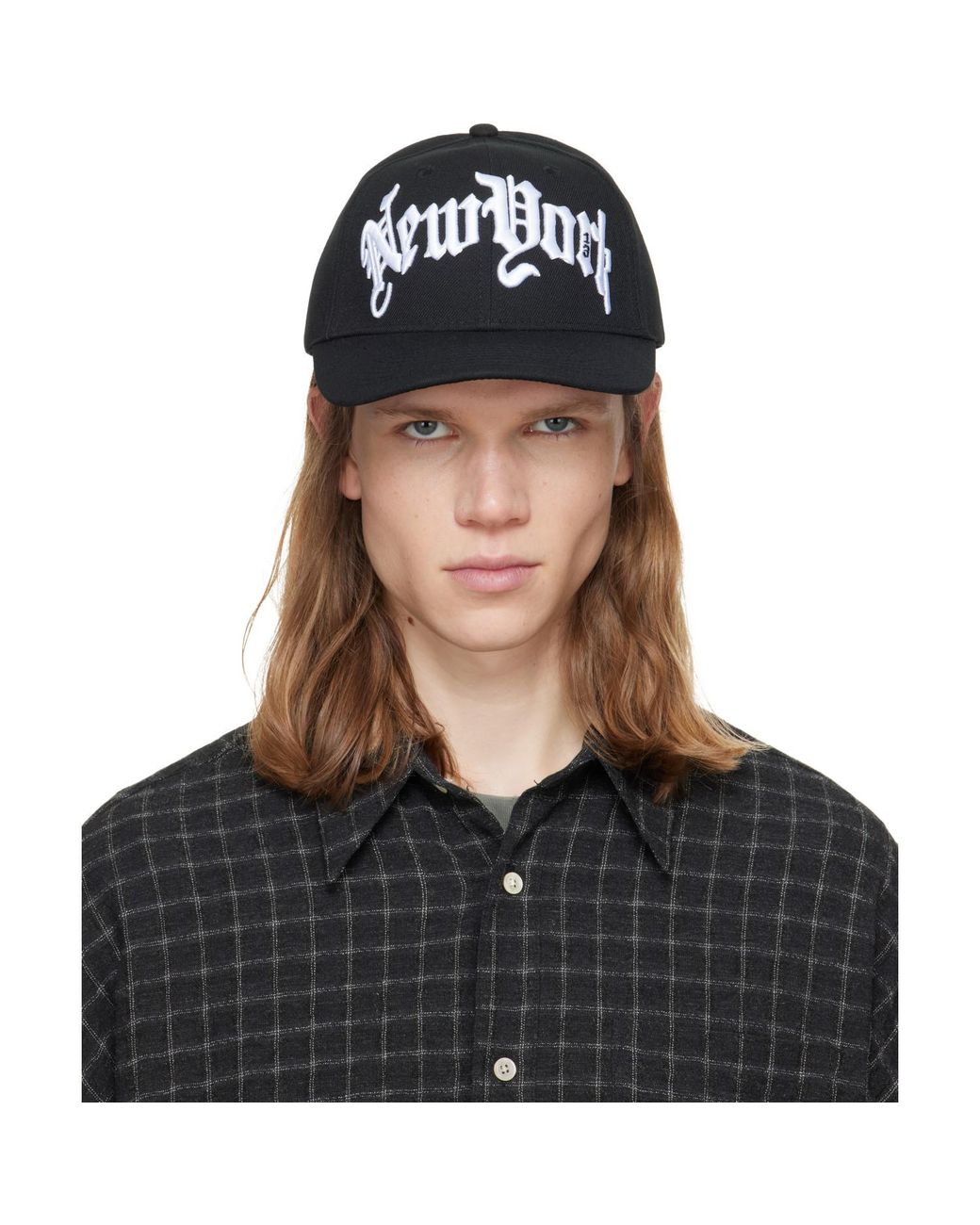 R13 Black 'New York' Baseball Cap for men