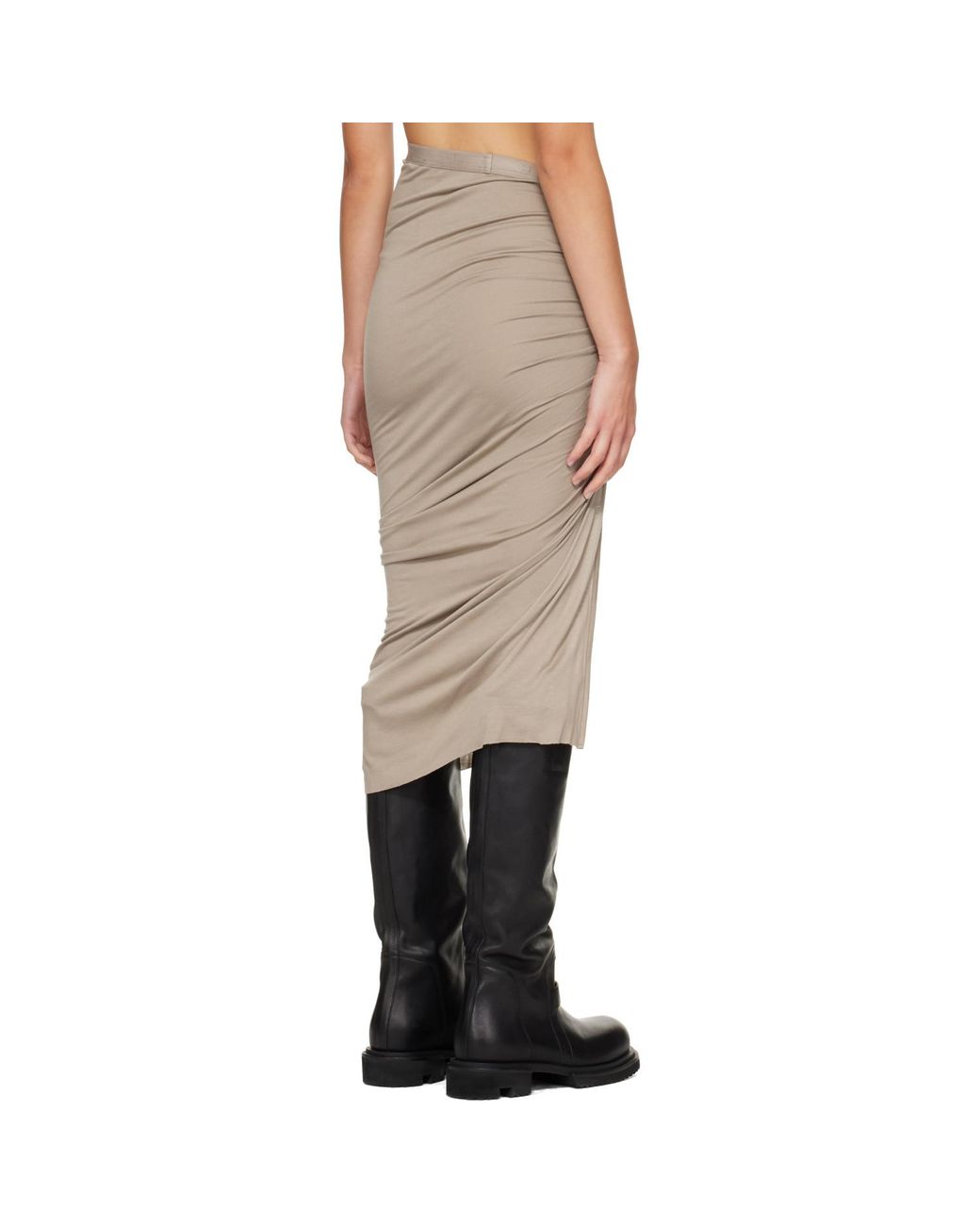 Rick Owens Natural Tower Knee Edfu Midi Skirt