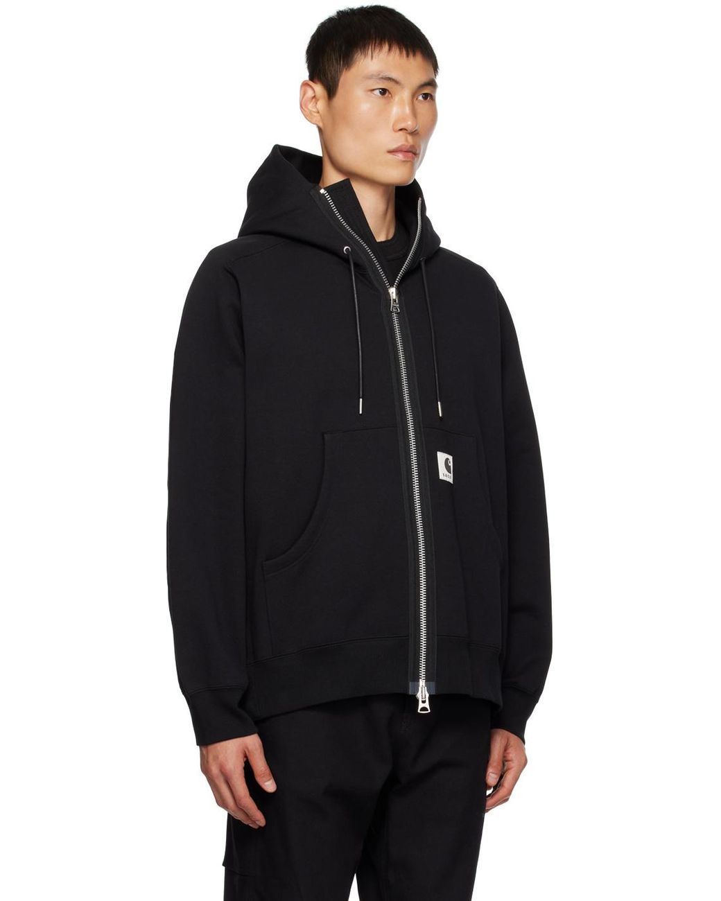 スケートボード CARHARTT WIP Black 3D State Print Hoodie Carhartt WIP Hoodie en noir | SVD