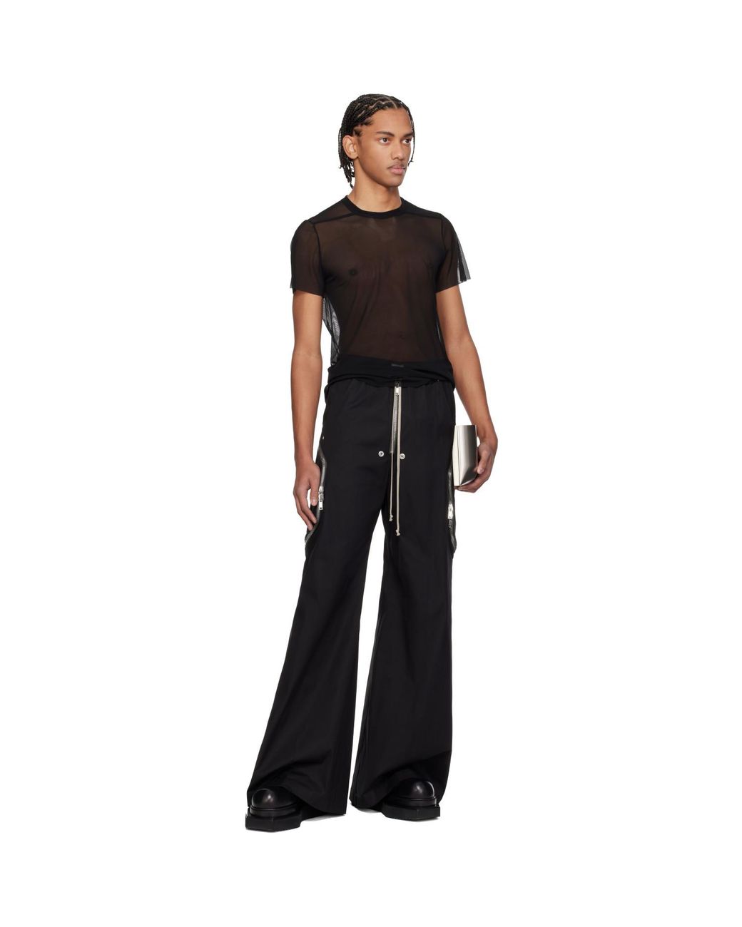 Rick Owens Black Temple Heizer Belas Cargo Pants for men