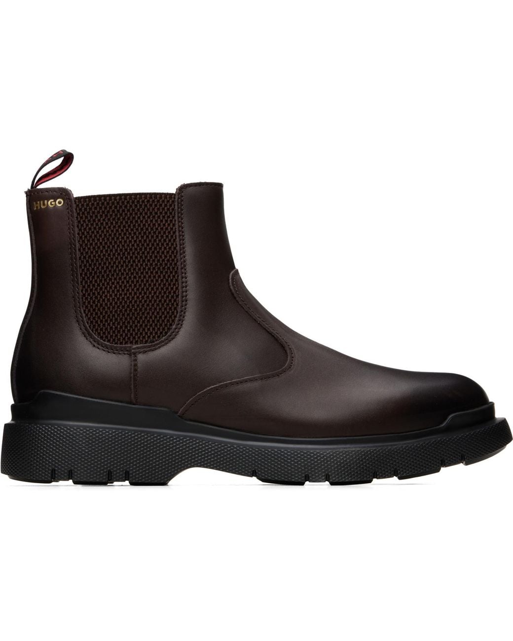 HUGO Leather Chelsea Boots in Brown for Men | Lyst