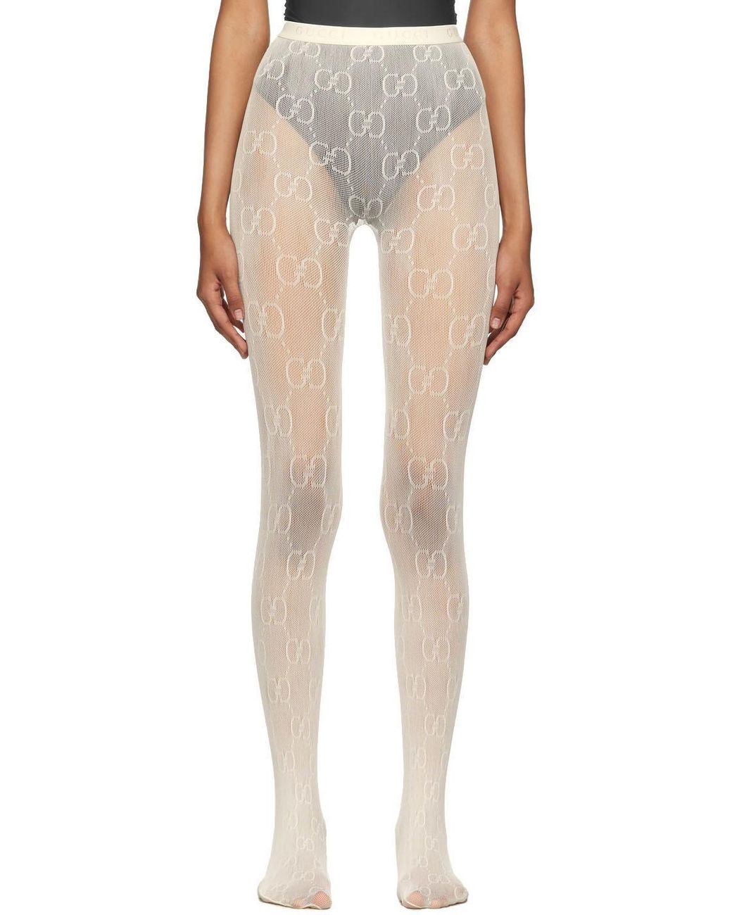 Gucci Off gg Supreme Tights in White Lyst