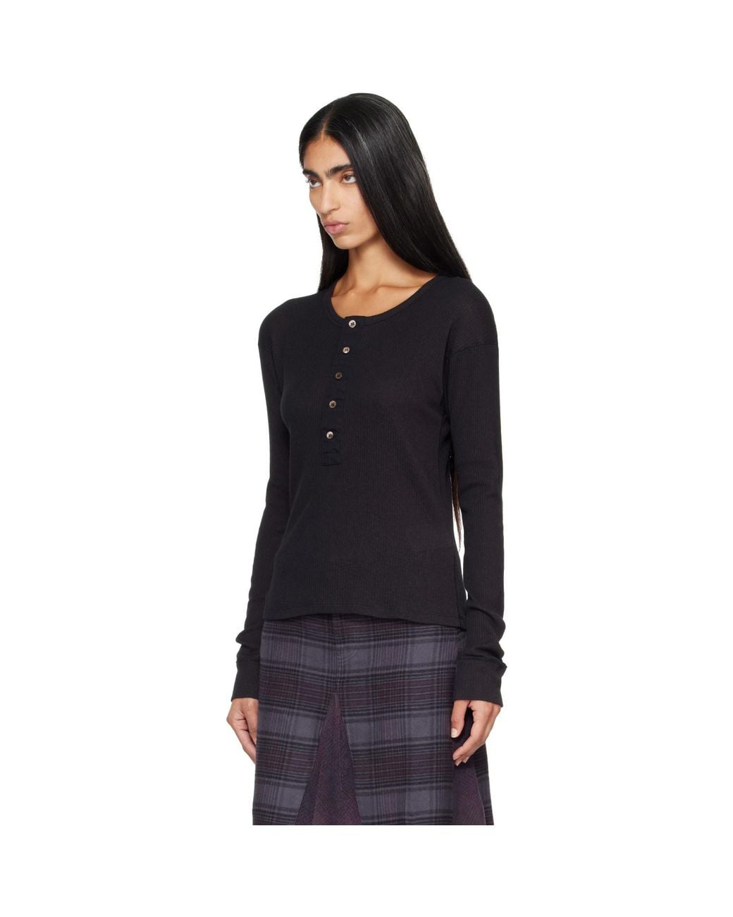 Our Legacy Black Gentle Long Sleeve Henley