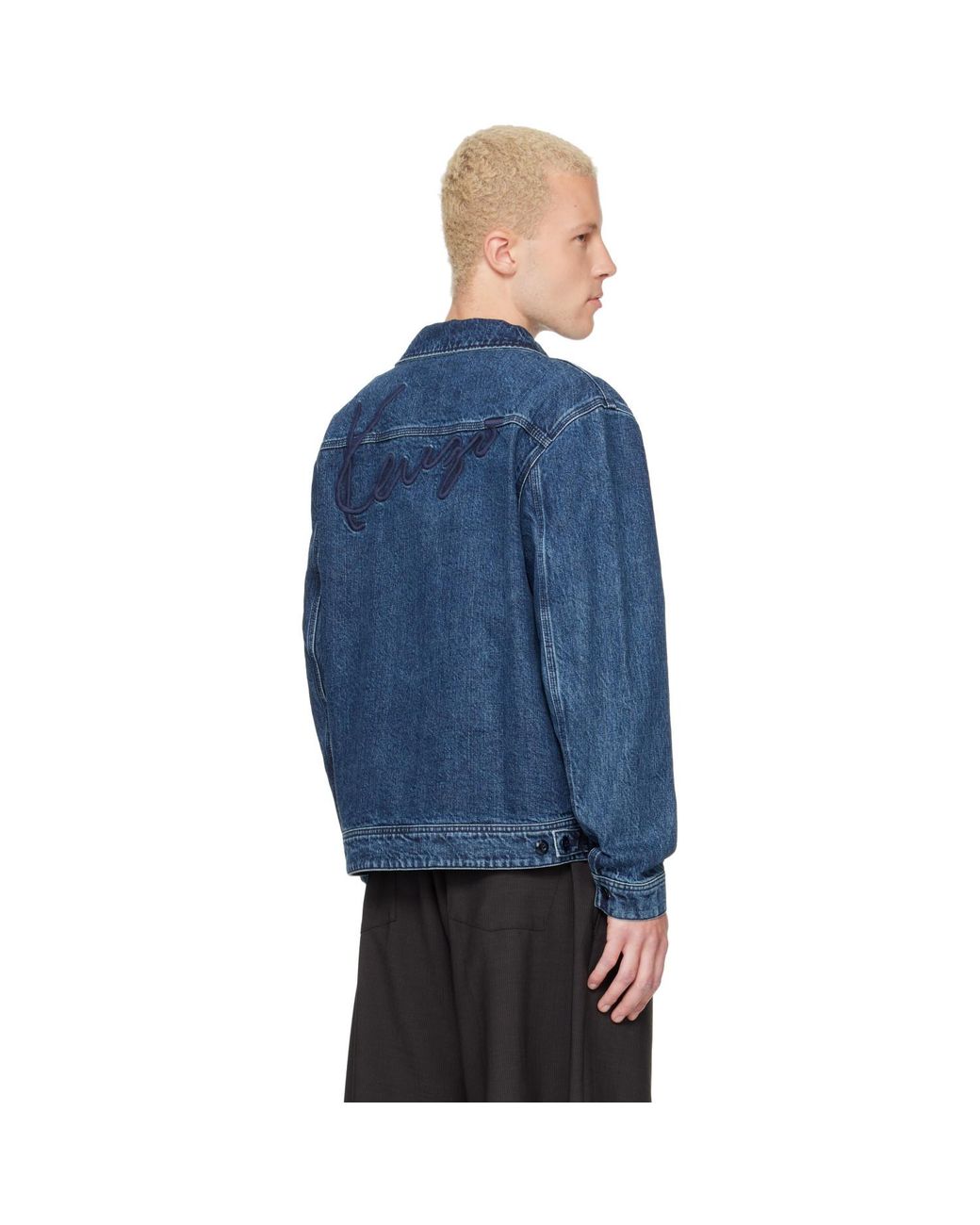 KENZO Blue Paris Signature' Utility Denim Jacket for men
