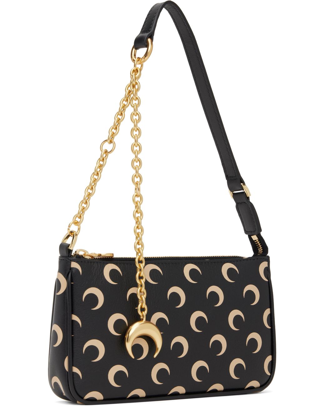 Marine Serre Moon Screenprint Leather Core Bag in Metallic
