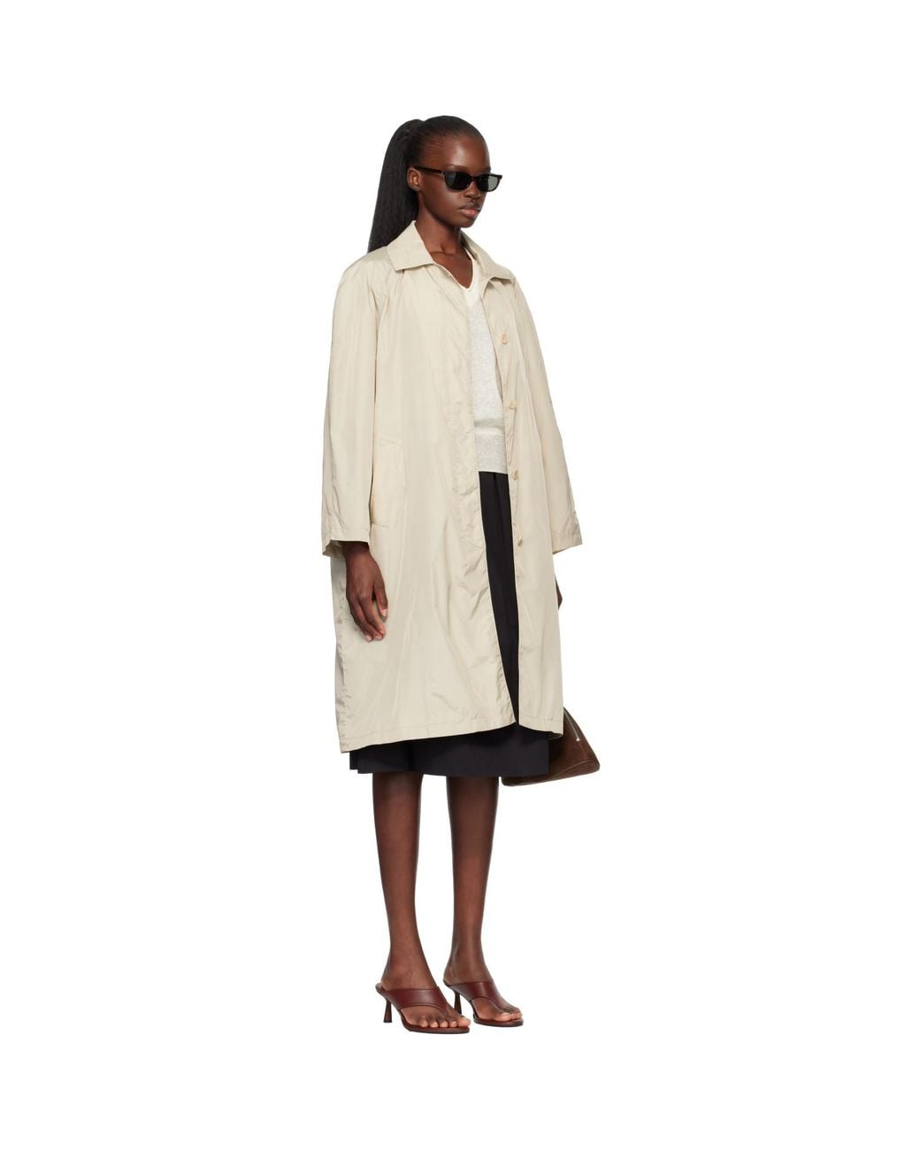 NOTHING WRITTEN Black Urban Nylon Trench Coat