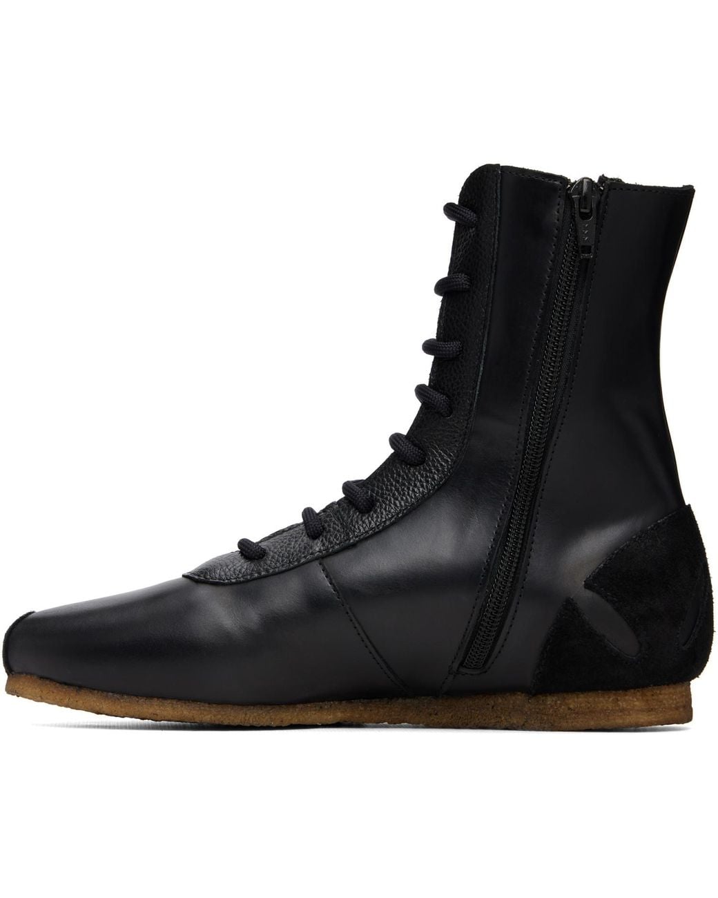 STEFAN COOKE Black Slash Heel Boxer Sneakers