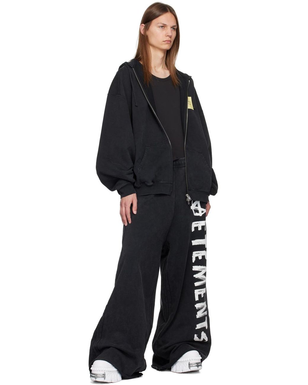メンズ Vetements ブラック Sticker フーディ ブラック | Lyst