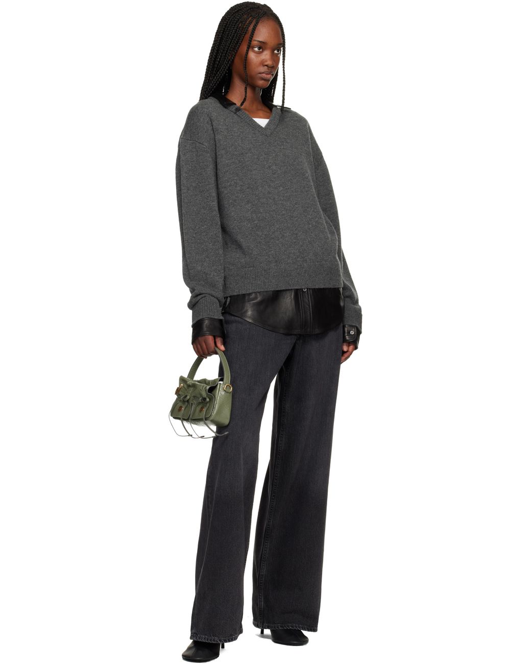 Acne Green Khaki Multipocket Micro Bag