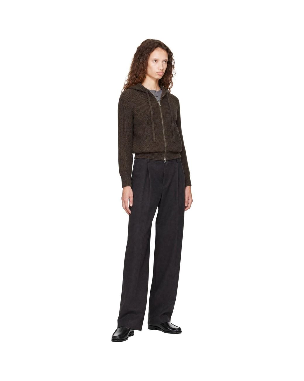 DUNST Black Hooded Knit Cardigan