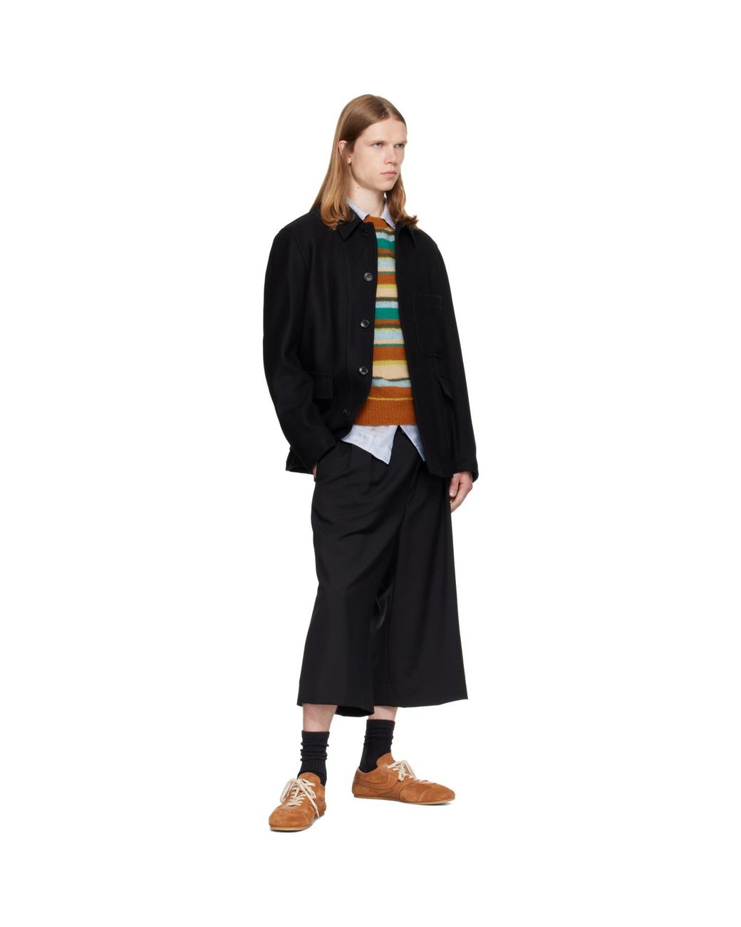 Dries Van Noten Black Wool Melton Jacket for men