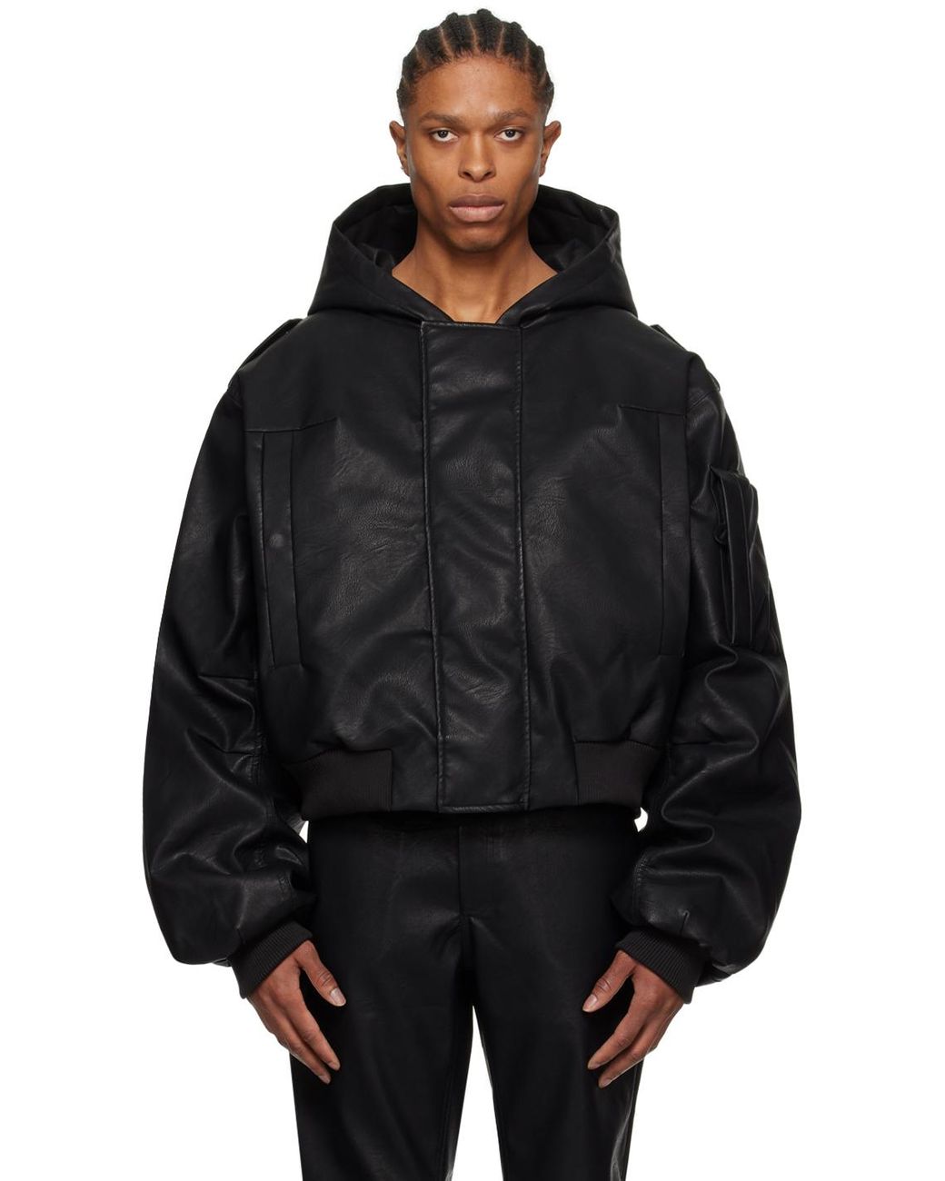 Entire studios Hooded Bomber Jacket in Black for Men | Lyst UK