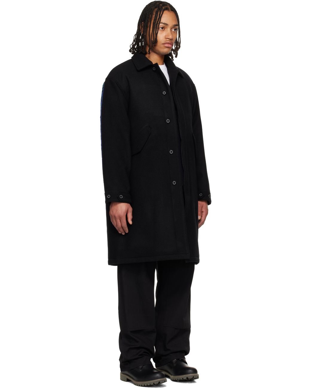 Neighborhood Black Wool Mod Coat for men