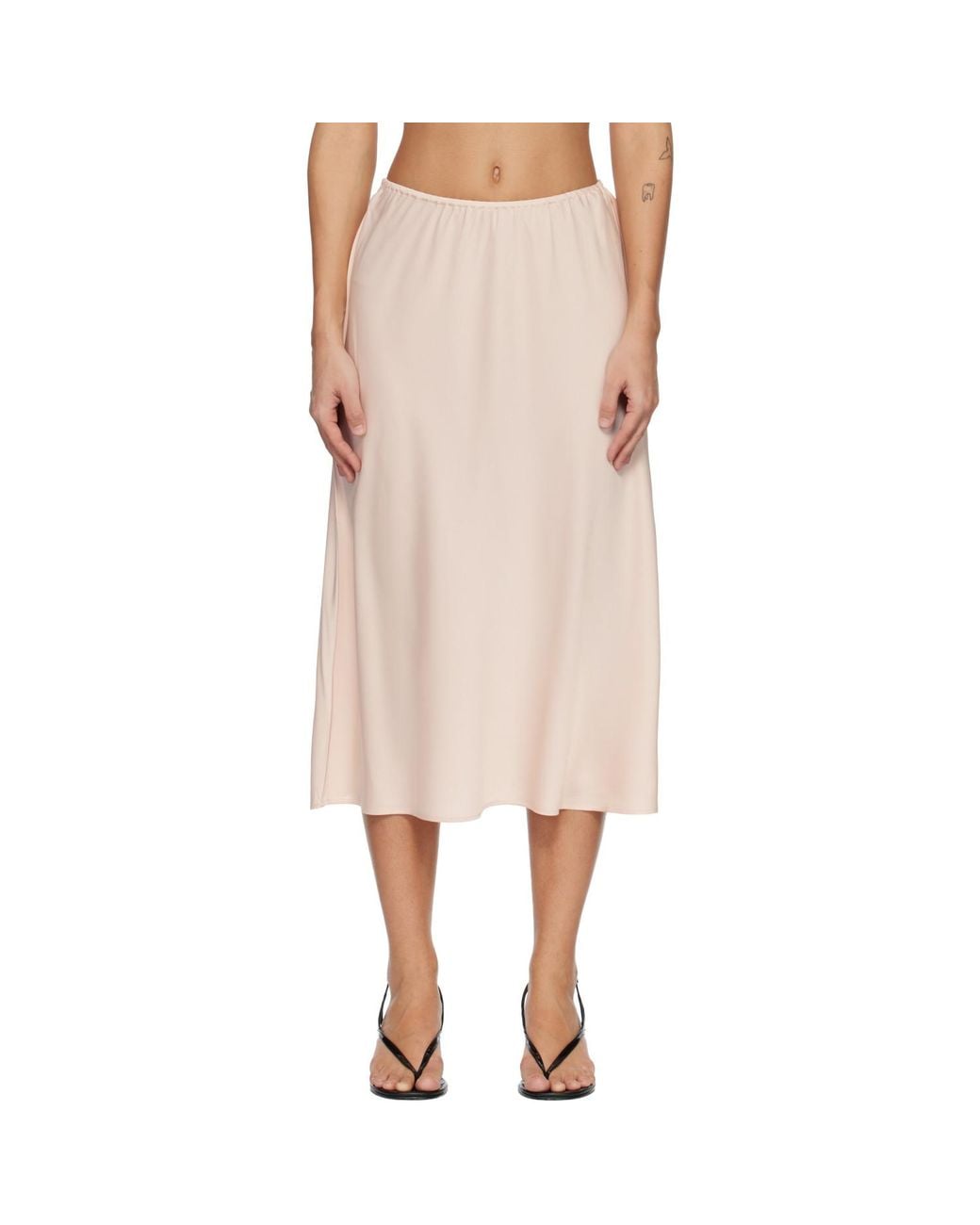 Lisa Yang Natural Silk Midi Skirt