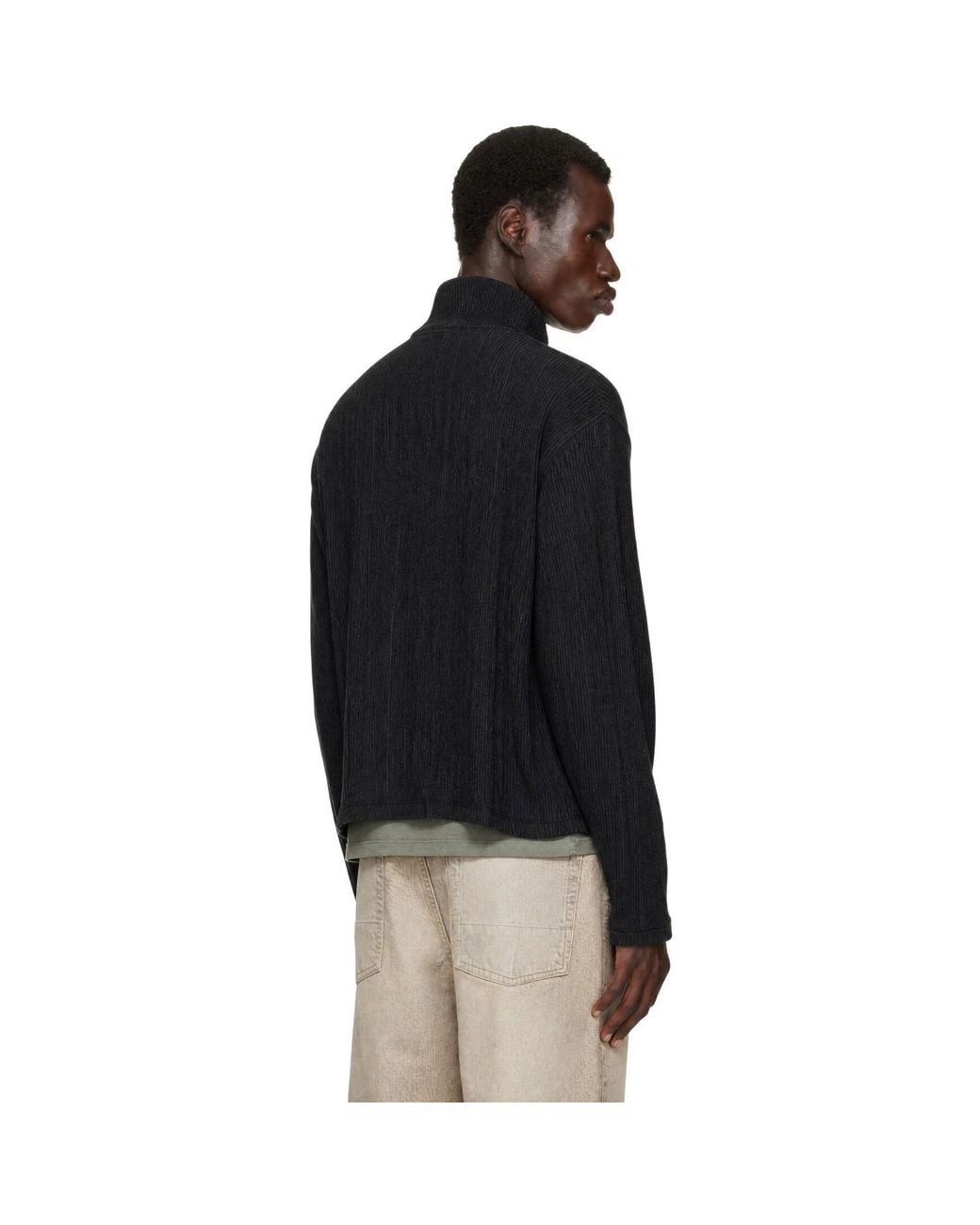 Our Legacy Black Shrunken Fullzip Sweater for men
