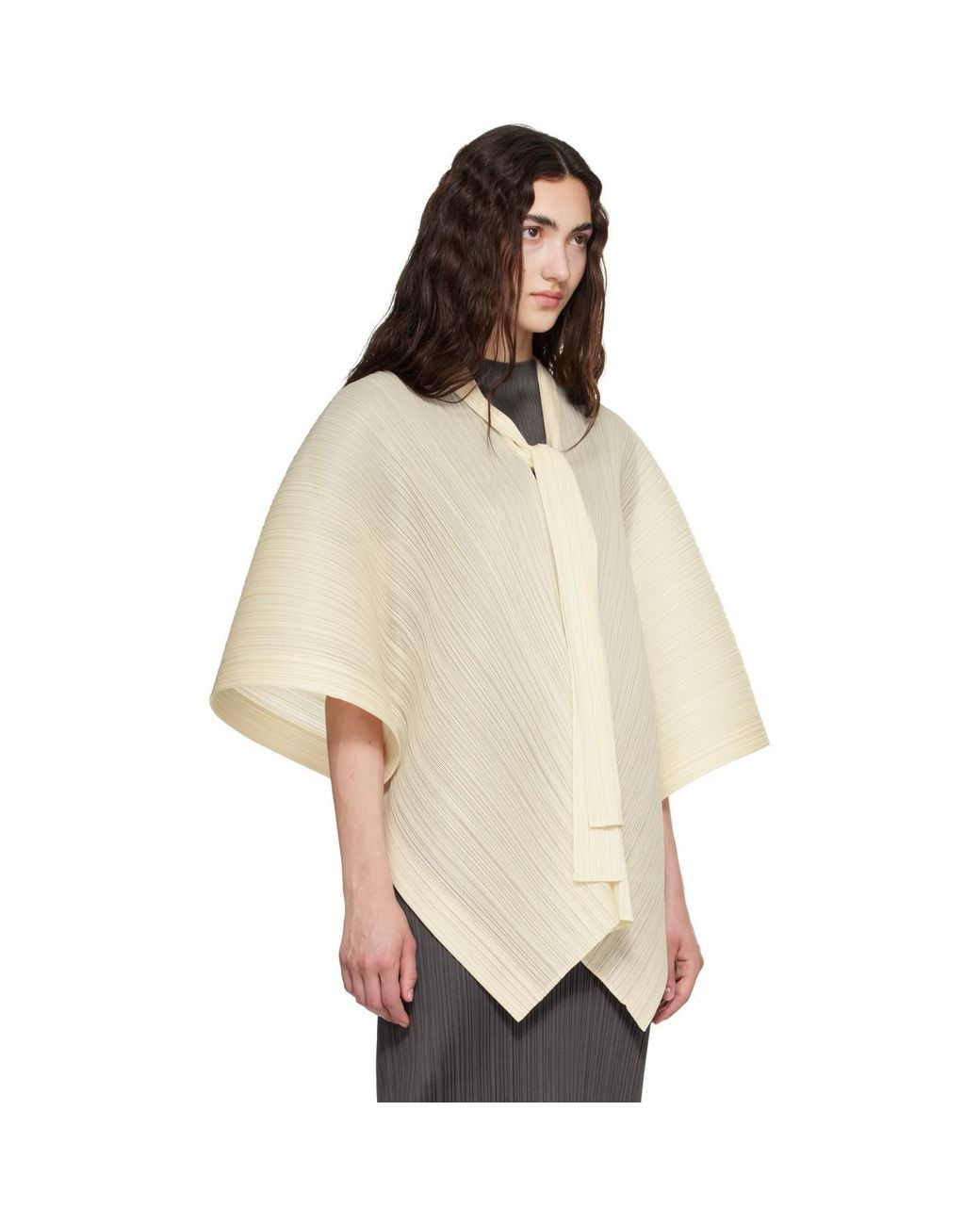 Pleats Please Issey Miyake Natural Lucid Pleats Top