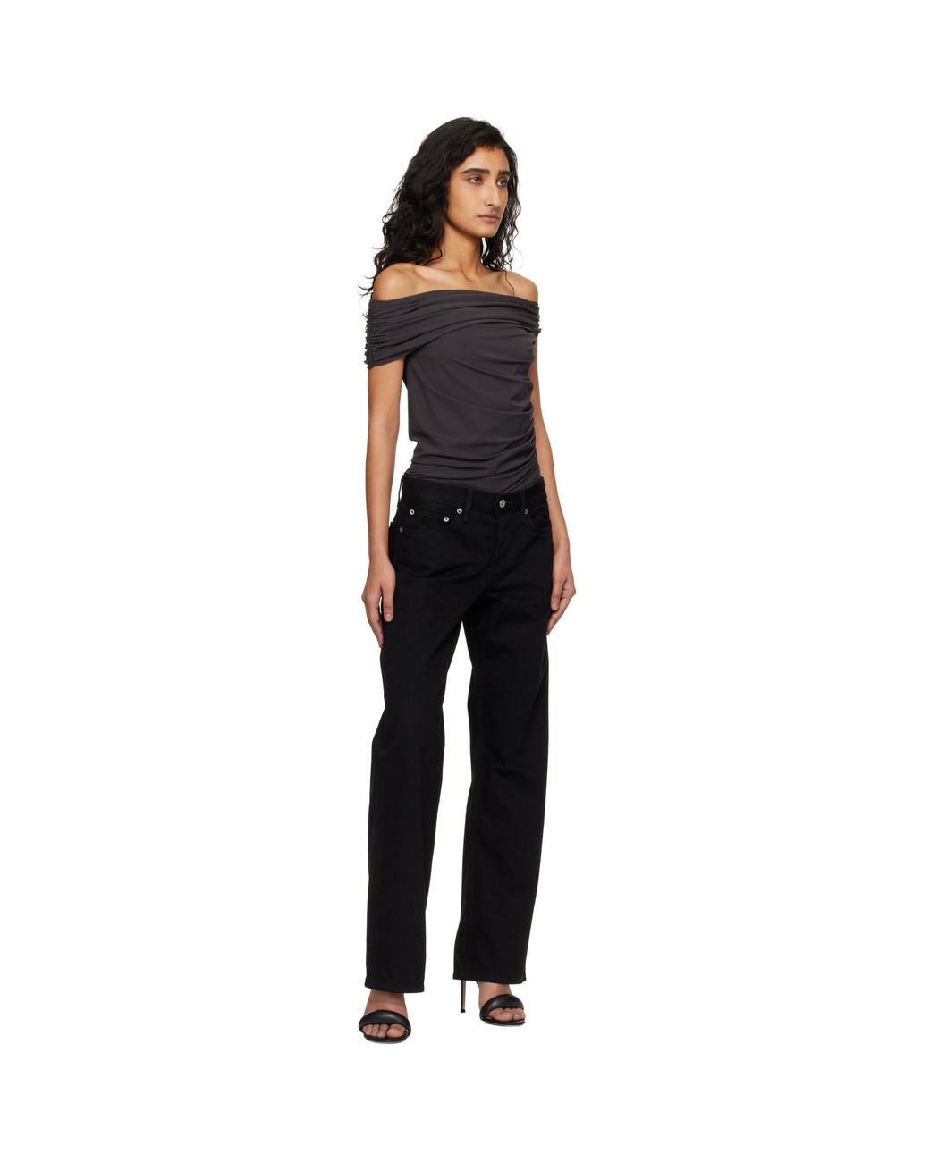 Agolde Black Low Rise Loose Jeans