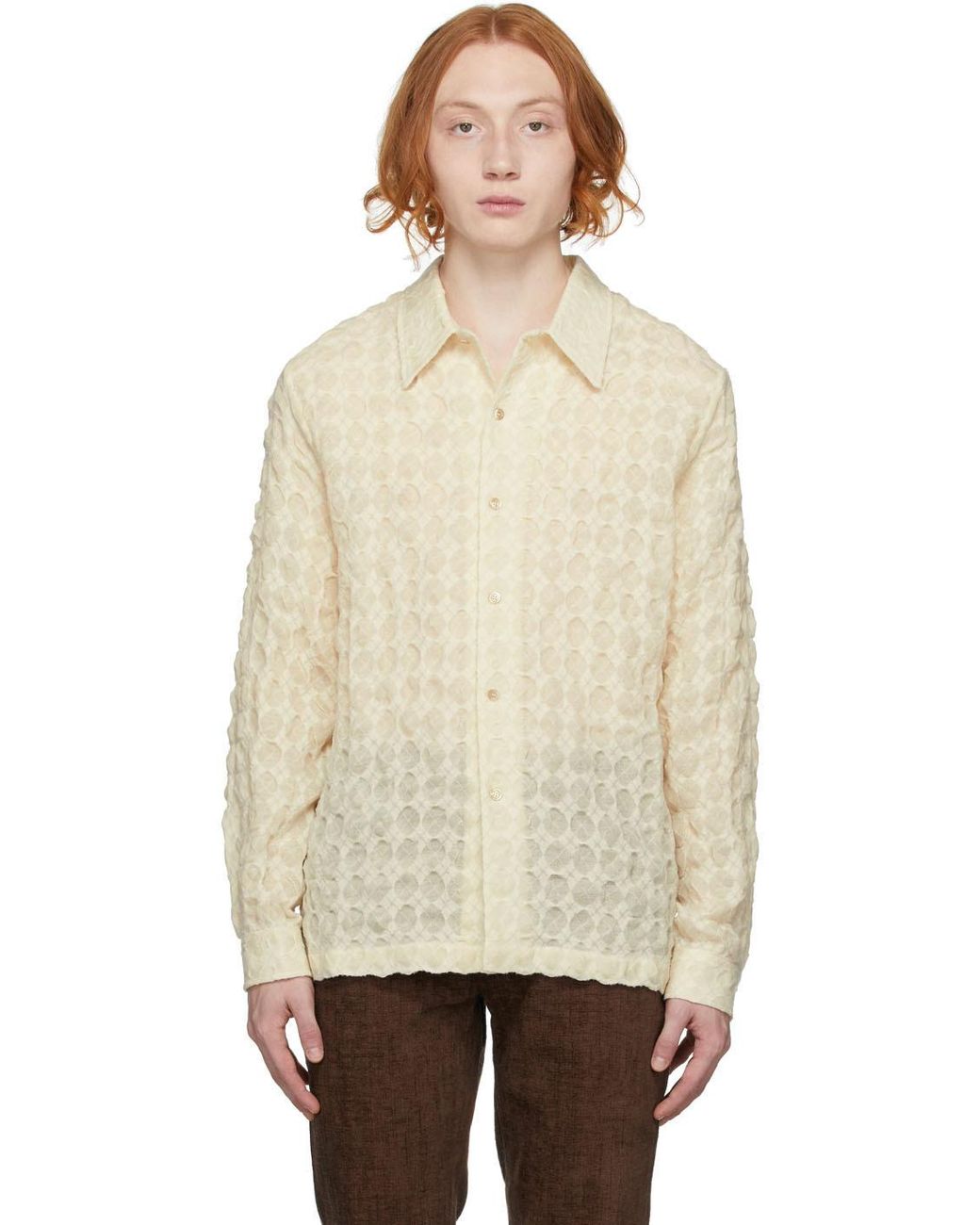 Séfr Wool Off-white Ripley Shirt for Men | Lyst
