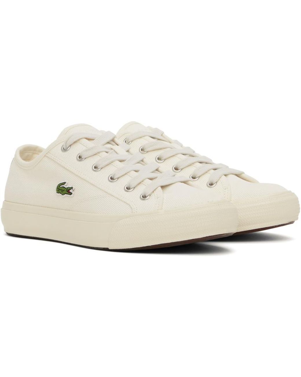 Lacoste Off-white Backcourt Sneakers in Black for Men | Lyst