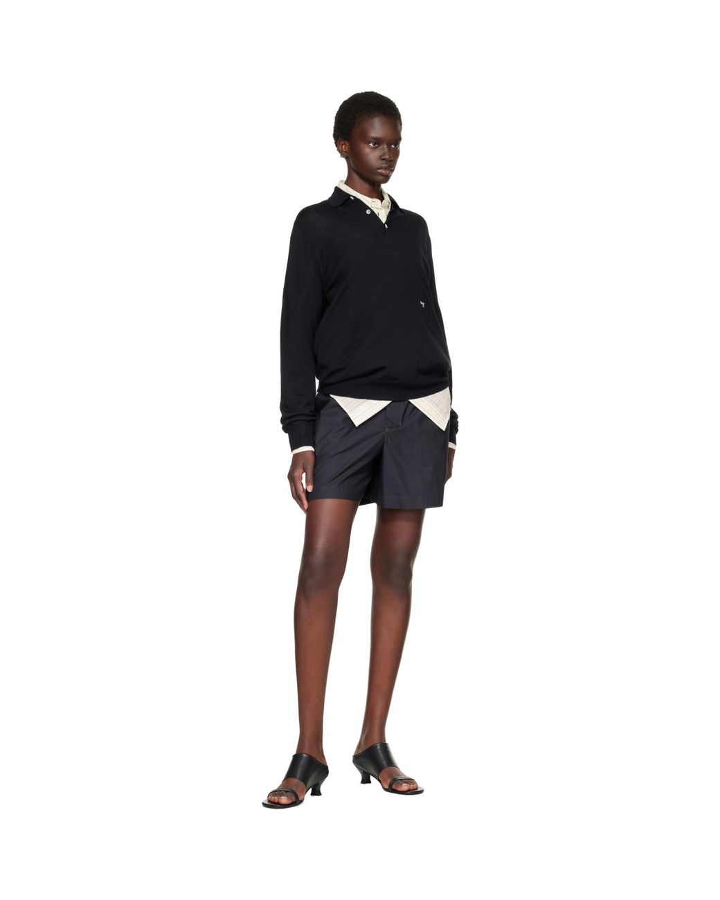 HOMMEGIRLS Black Knit Polo