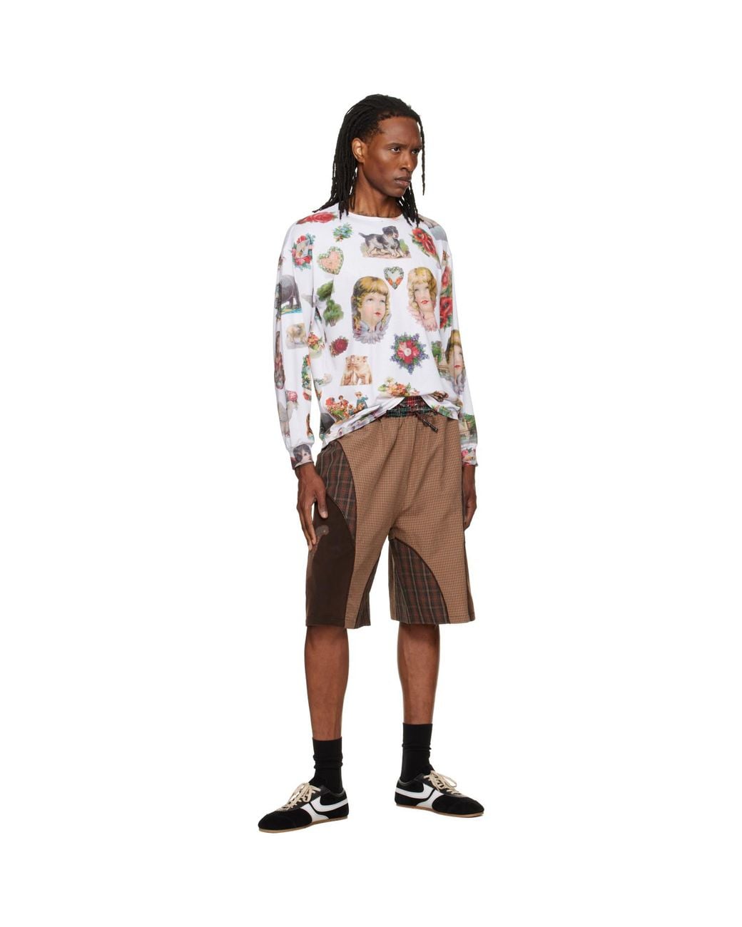 Chopova Lowena Brown Snippets Oversized Jersey T-Shirt for men