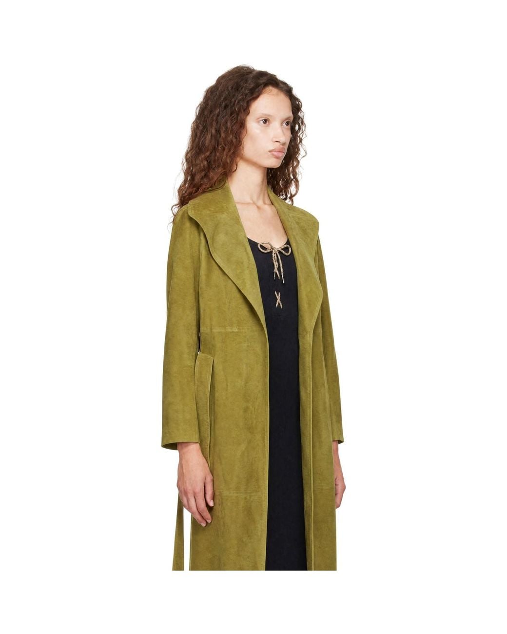 Burberry Green Long Suede Coat