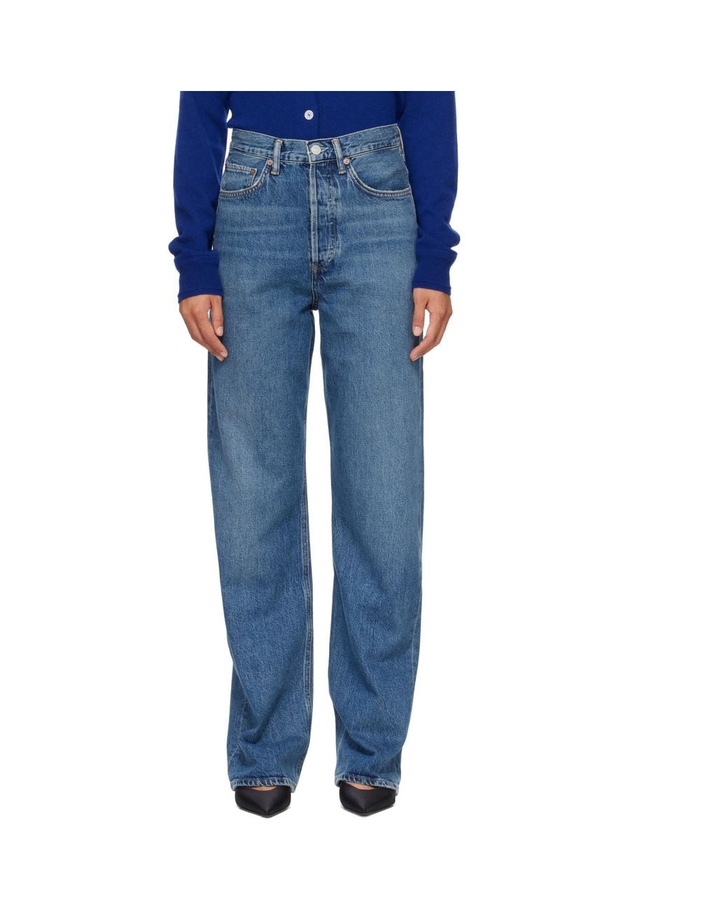 Agolde Blue Vintage Loose Straight-Leg Jeans